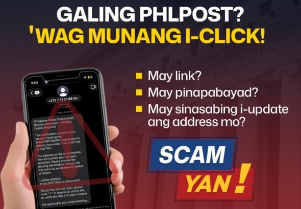 PHLPOST WARNS PUBLIC ON ONLINE TEXT SCAM